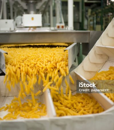 Pasta production line, packaging unit